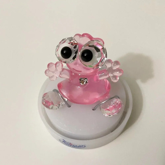 Swarovski  Crystals The Twinklets Pink Figurine In Globe Scratches - Picture 7 of 16